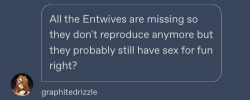 glumshoe:glumshoe:glumshoe:glumshoe:do Ents reproduce by sexual intercourse or by pollination But if they reproduce through pollination how can they be sure they no longer reproduce? Maybe they’re anemophilous and are wind-pollinated and if they stand