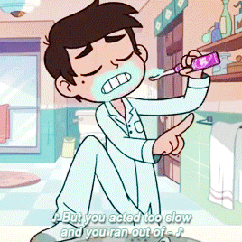 haylinns:Marco: “Oh, man, the only thing cooler than these Love Sentence singing toothbrushes is the