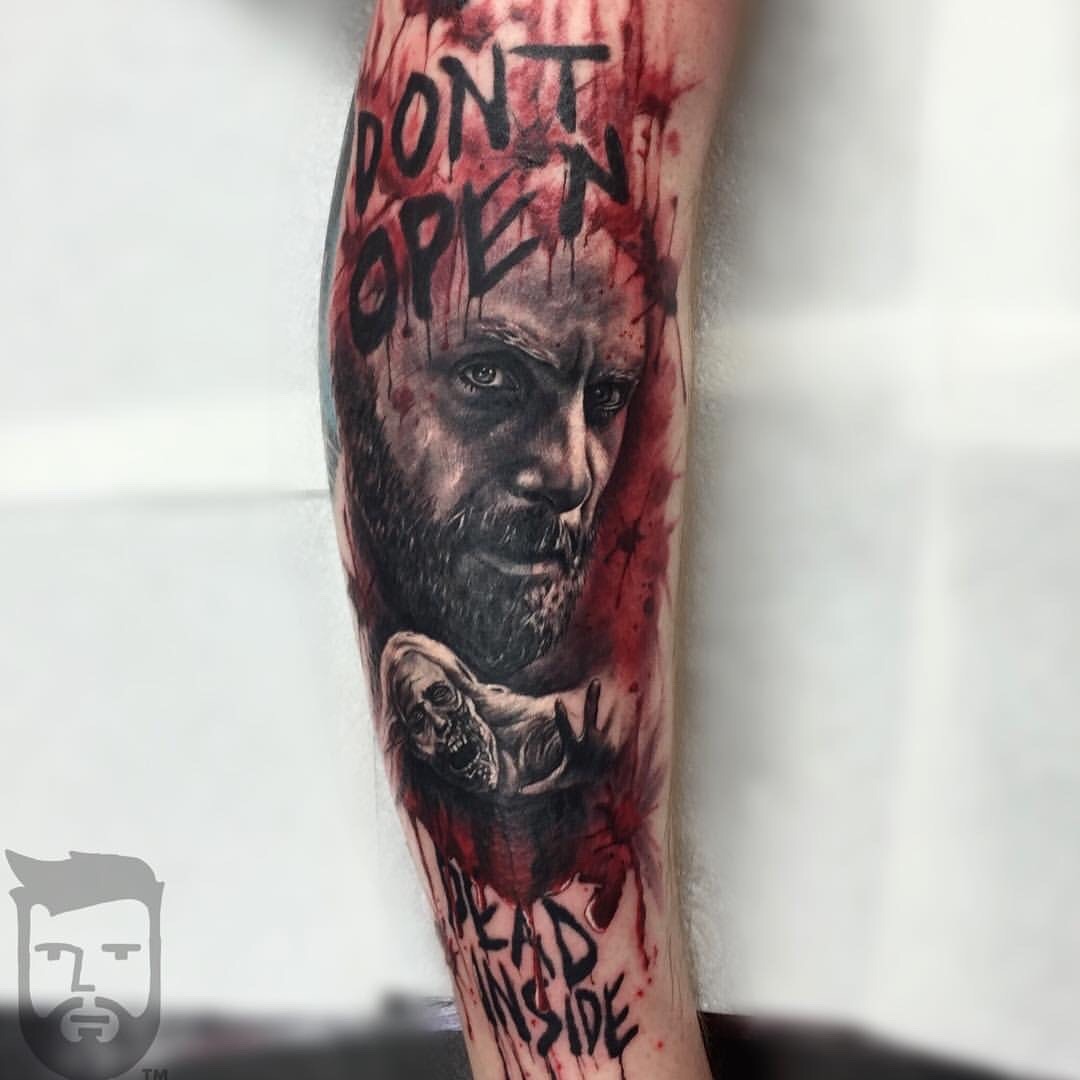 sleeplessmalice:  fuckyeahtattoos:  The Walking Dead forearm piece. Artist: Ash Lewis