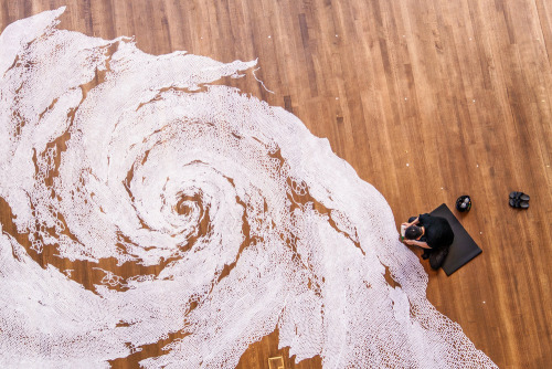 likeafieldmouse:  Motoi Yamamoto Yamamoto’s works are mostly temporary, intricate, large-scale installations, or, “salt labyrinths”.  “Salt, a traditional symbol for purification and mourning in Japanese culture, is used in funeral rituals