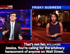 sandandglass:Jessica Williams proposes applying New York’s Stop and Frisk policy to Wall Street bank