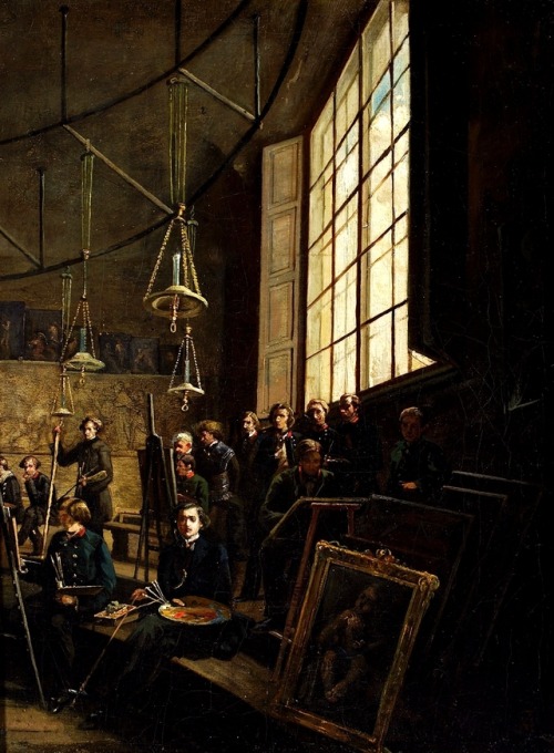 thepolishstufflove:“Interior of the Fine Arts School in Warsaw” (1858) by Marcin Za