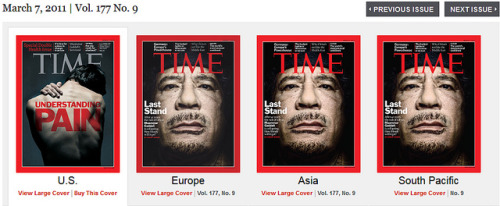 fullpraxisnow:  TIME Magazine’s U.S. & World Covers This Week Offer Stunning Contrast | Daily Kos Each week, TIME Magazine designs covers for four world markets: the U.S., Europe, Asia and the South Pacific. While the content in these magazines