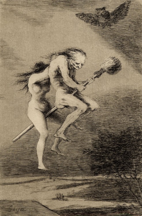 Linda Maestra! (Los Caprichos series / d. 1799 - Etching, aquatint and drypoint) - Francisco de Goya