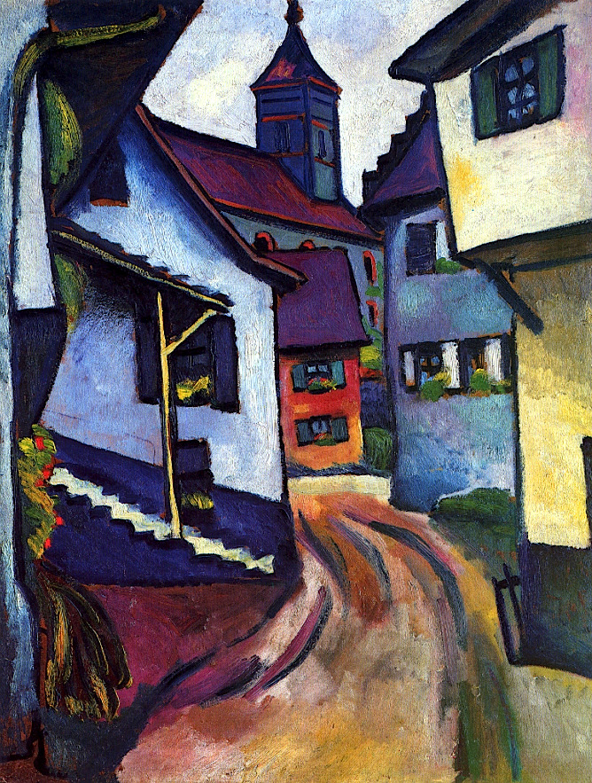 goodreadss:    Straße mit Kirche in Kandern von August Macke  August Macke: Staudacherhaus
