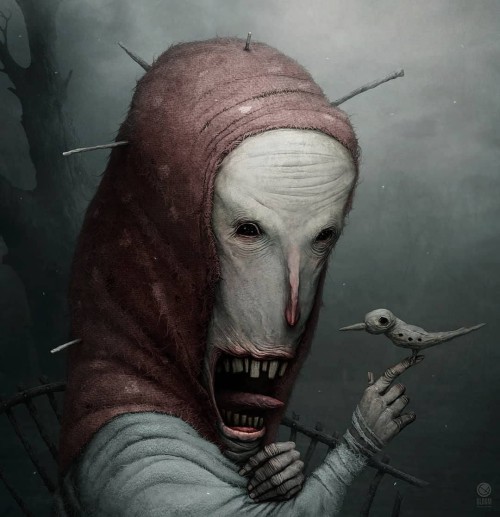 ‘Whistle’ by Anton Semenov (@gloom82)•#antonsemenov #gloom82 #digitalpainting #darkartwo