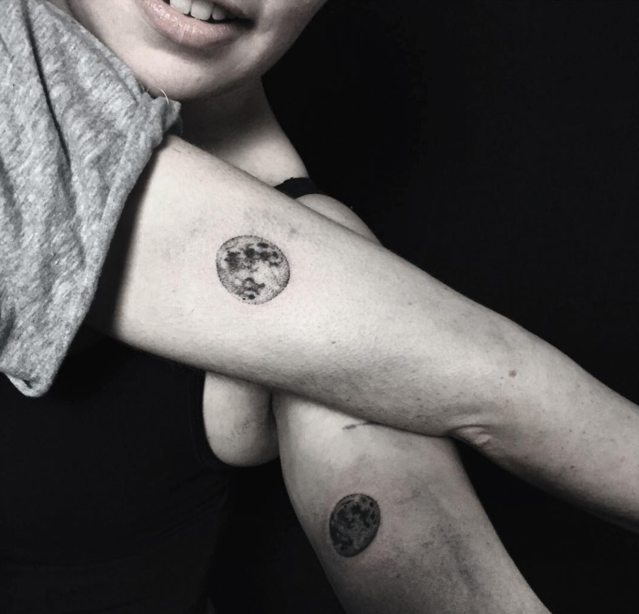 tiny tattoos  hellpatrol small moon for two friends
