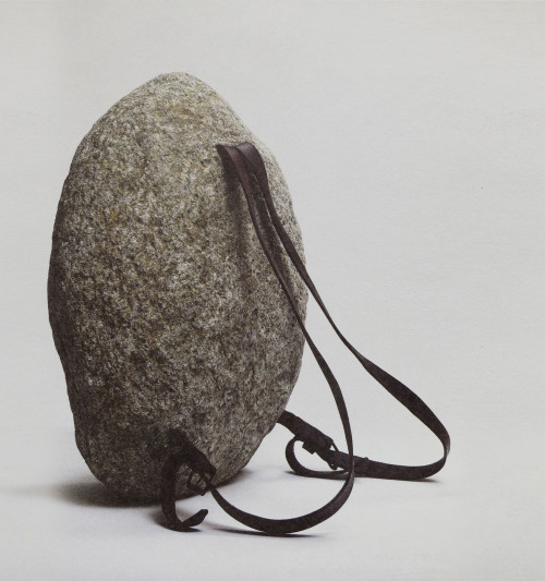 documentassion:Jana Sterbak (b 1955), ‘Sisyphus Sport’, 1997, stone, leather straps and metal buckle