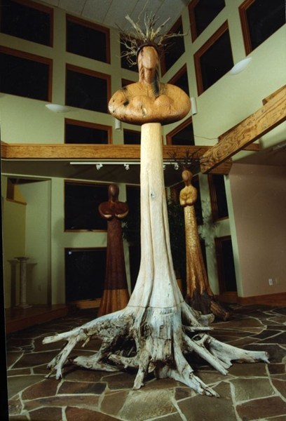 Asherah Tree Root Goddess I by David Hostetler, 200611’ h x 64"w x 64"dCarved in ash