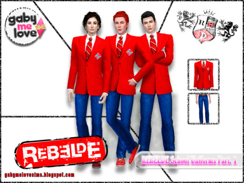 REBELDE School Uniforms Part. 1Set de Uniformes Escolares...