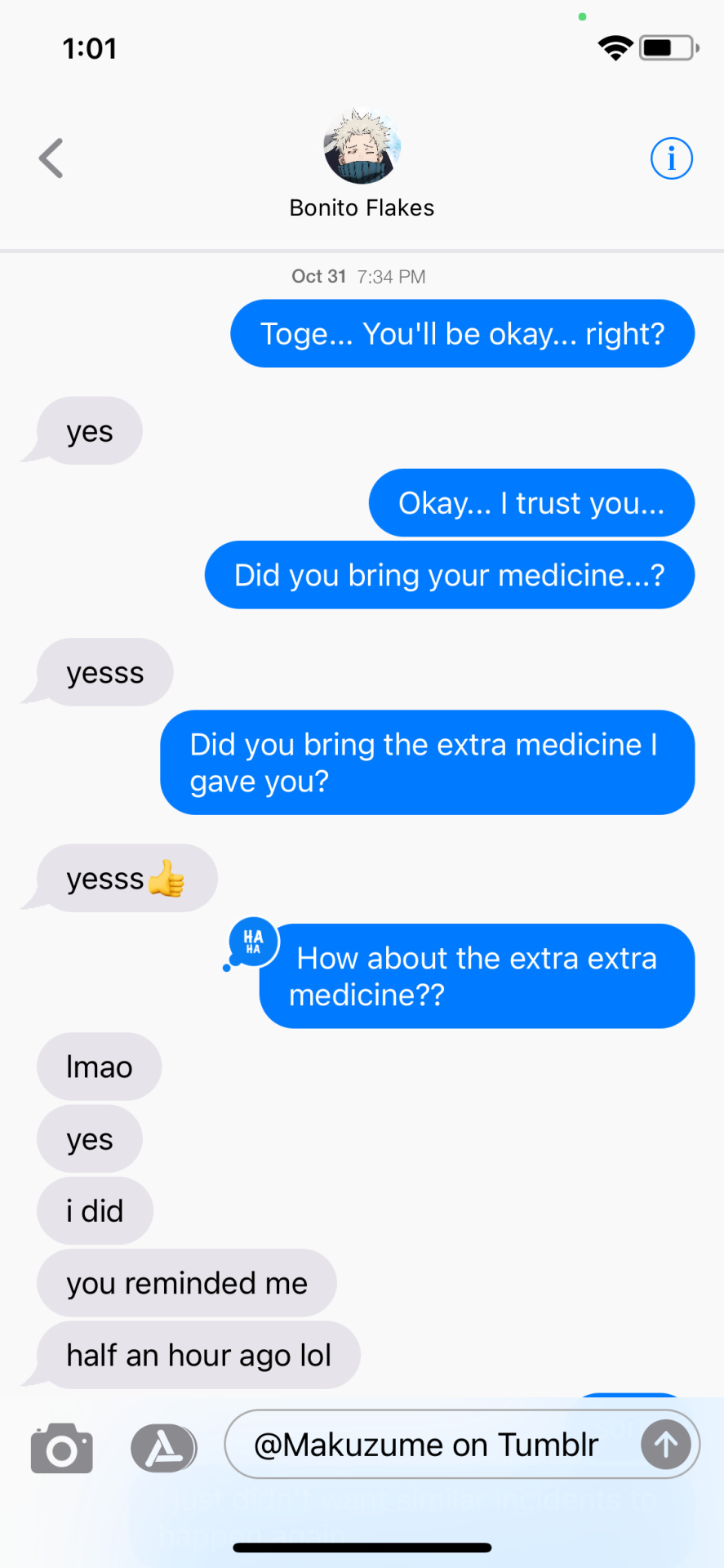 Toge Accidentally Uses His Cursed Speech On You (Part 1 & 2; SMAU + FIC)