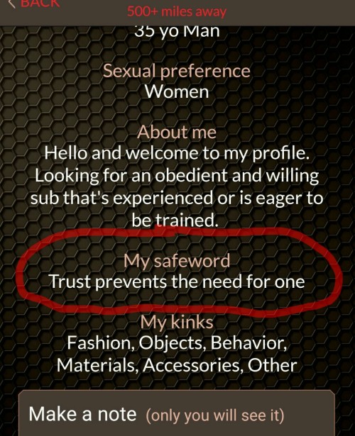 madeupofstarstuff03:  ATTENTION all submissives! This is unacceptable. As soon as I read this a red 