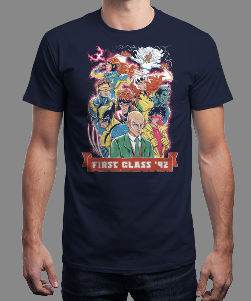 qwertee:  “First Class ‘92” is today’s tee on www.Qwertee.com going live