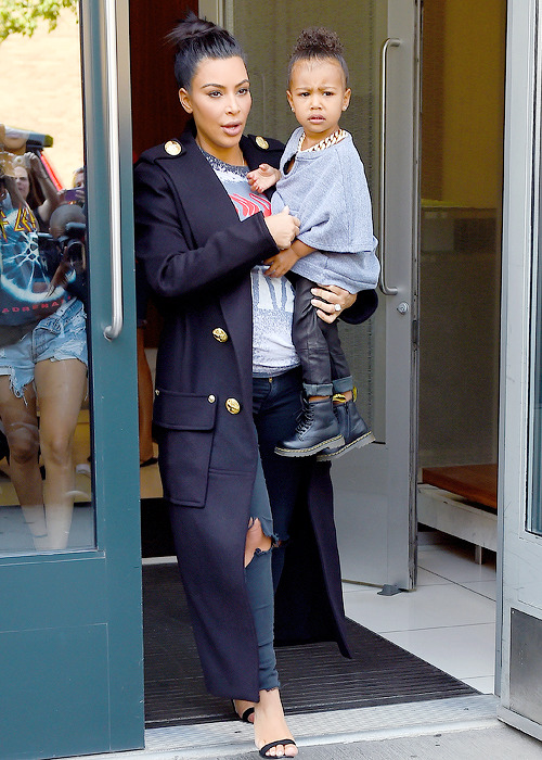 celebritiesofcolor:  Kim Kardashian and North West out in NYC