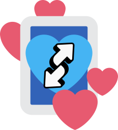 Custom Discord Emoji — love-themed uno reverse cards (blue, yellow