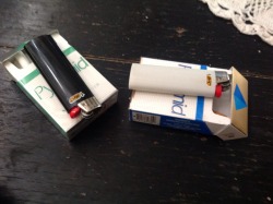 To keep from getting our lighters mixed up, I told my husband I like the black one. The same way I like my cocks.