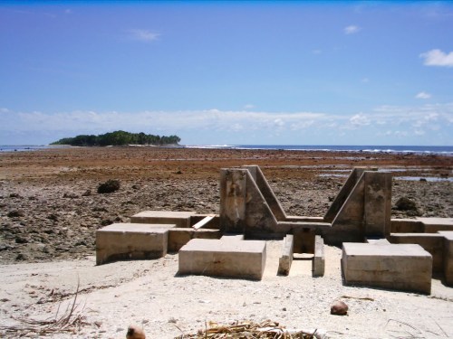 Remains of a WWII anti-aircraft gun, Tuvalu