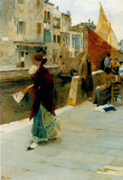 &ldquo;La fa la modela&rdquo; by Ettore Tito, 1884
