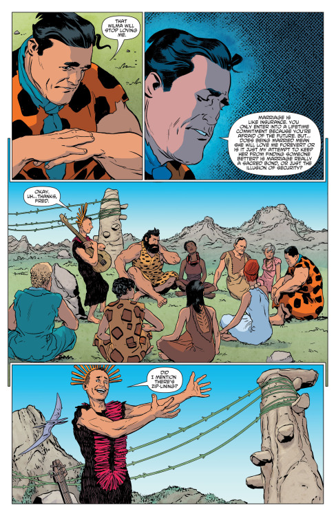 Fred Flintstone on the dangers of matrimonyYeah, I don’t think giving the anxious, depressed caveman access to rope is a good idea, marriage counselor guy.from The Flintstones #4