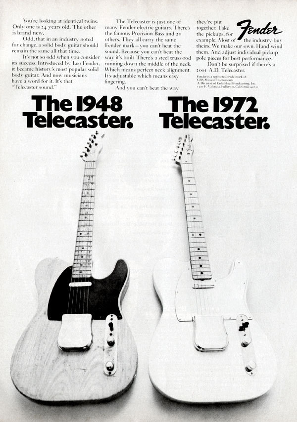 fenderoffcuts:
“ “ The 1948 Telecaster. The 1972 Telecaster  ”
“Don’t be surprised if there’s a 2001 A.D. Telecaster” ”