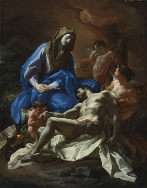 Pietà.c.1750.Oil on canvas.88.9 x 69.9 cm.Art by Corrado Giaquinto.(1703-1766).