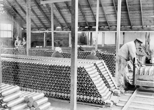 scrapironflotilla: Munitions at the Brest Arsenal waiting to be packed for transport.