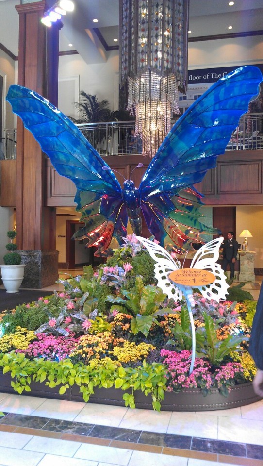 Second Visit To Glendale:-Glass Butterfly In Lobby Of The Americana-Cocktail And Udon At Katsuya-Dessert