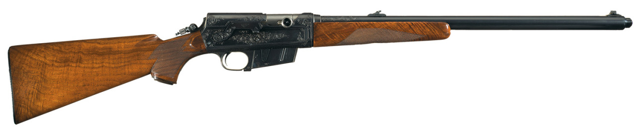 peashooter85:  Factory engraved Remington Model 81D semi automatic rifle, early 20th