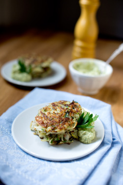 veganfoody:  Zucchini Fritters with Avocado