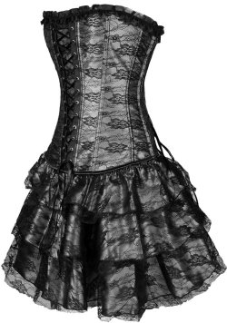 gothfashion:  Gothic Boned Corset Dress With G-string Bustier. Buy Here: http://amzn.to/1eUmU3T