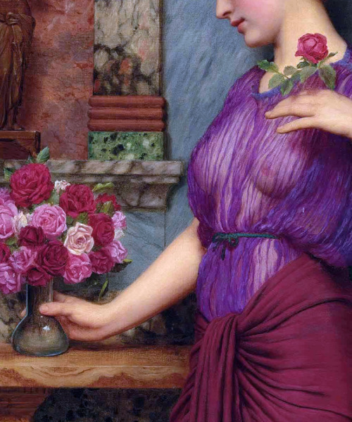 cimmerianweathers: An Offering to Venus (detail), by John William Godward, 1912. Oil on canvas.
