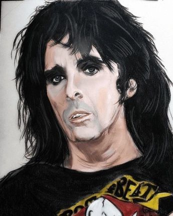 Happy birthday to the one and only Coop! #myart #art #rockgodsandothericons #thecoop #alicecooper #m