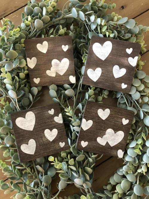 Heart Wood Coasters //Memorableaccents