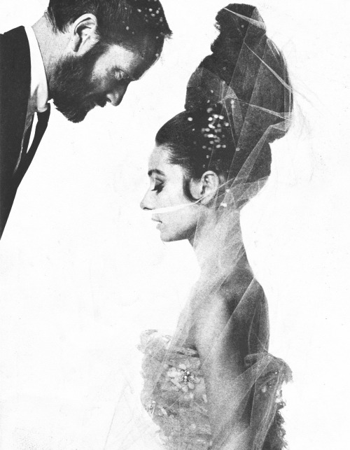 summers-in-hollywood:  Audrey Hepburn & Mel Ferrer by Bert Stern for the cover of Vogue Paris, 1963