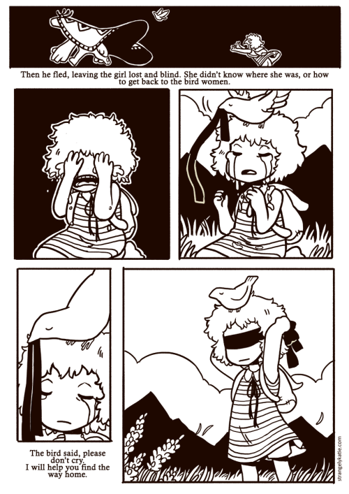 strangelykatie:  The Girl With Eyes Like A Cat Continue reading here » You can also read the pages in high res from here if you’re having trouble with the text. I wanted to try writing a fairy tale! I’m not sure what the moral is or if there is