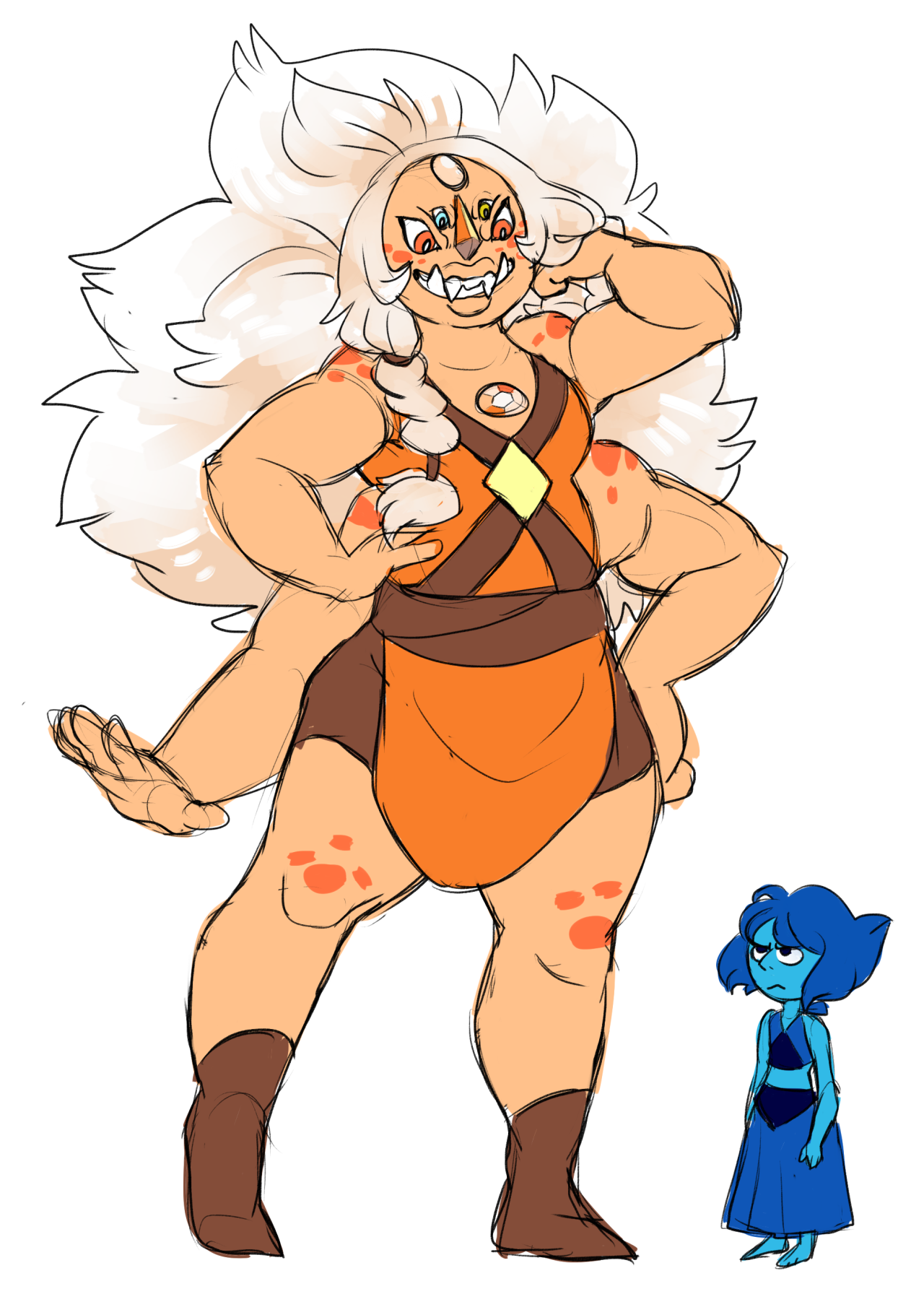 crimpeekodraws:  OPAL IS A POPULAR FUSION PROMPTThis time with Lapis (Larimar) and