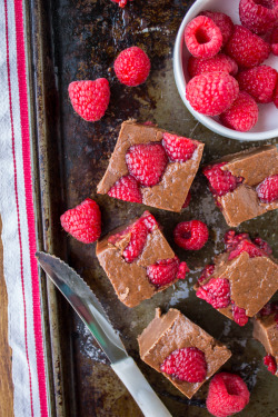 do-not-touch-my-food:  Nutella Fudge with Raspberries  i’m so okay with that