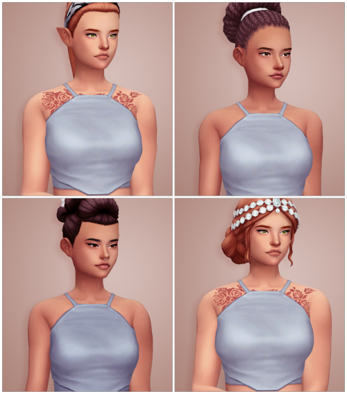 catplnt: city living hairs recolored & retextured // females • in @pastry-box‘s saccharine palet