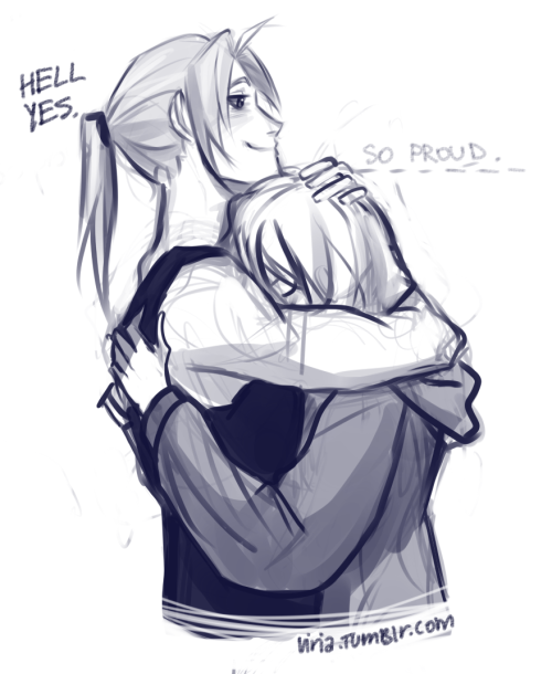 viria:do you ever just stop and think how proud Ed is of himself? He’s finally taller than Winry Y