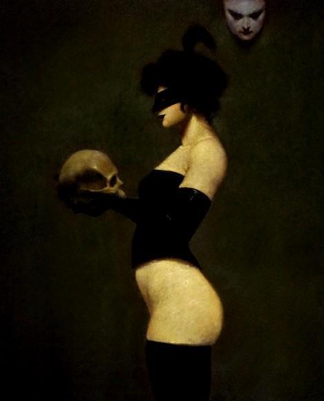 lunaticfringe21:  Ray Donley - Figure with Mask and Skull, 2006 