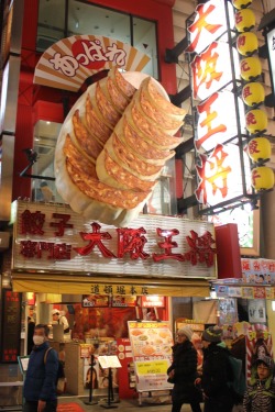 fareast-farout:  Dōtonbori (道頓堀), Namba, Osaka, Japan. January 2015. Pic taken in Dōtonbori, where restaurants attempt to lure customers in with massive models of the food they offer plastered onto the sides of the building. This place, unsurprisingly,