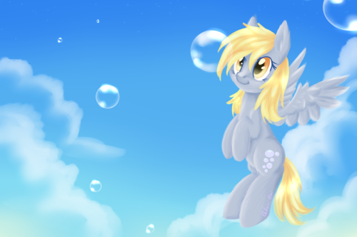 paperderp:  Derpy and bubbles by 0okami-0ni  <3