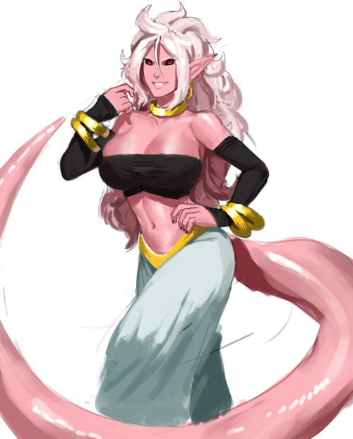 rhydwynn:   Majin Android 21 lookin’ like a strawberry milkshake. Excuse the sketchiness ;-; —– Twitter  Instagram 