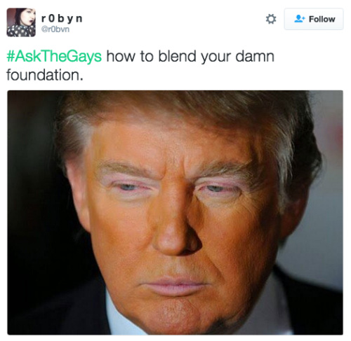 revolutionarykoolaid: Donald Trump’s orange creamsicle looking ass had the nerve to “ask the Gays” 