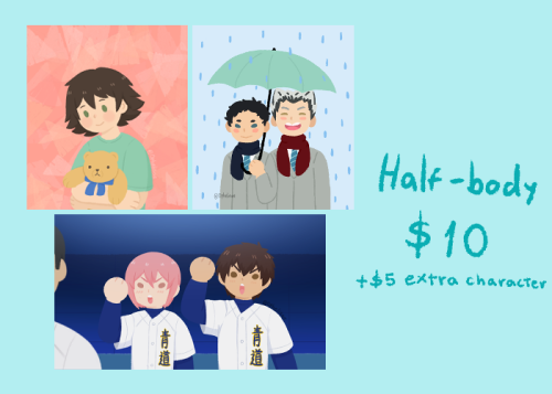 Helloo~I’ve been wanting to open commissions for a while and now the time has finally arrived!