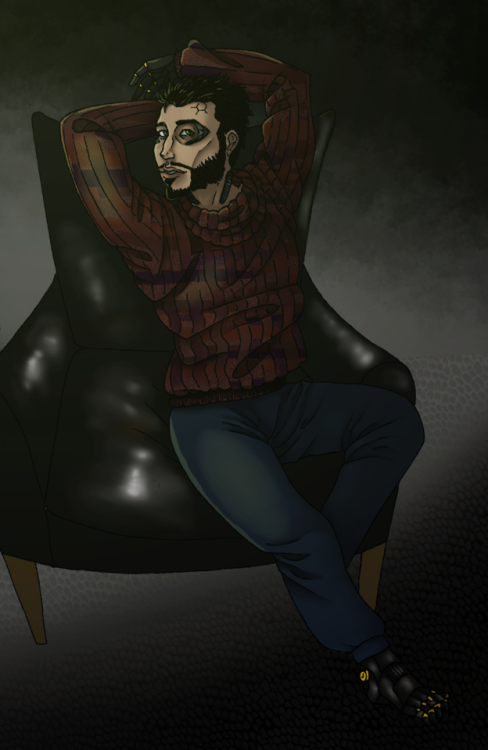 whatsanartpocalae:my kink is soft Adam Jensen. I based his sweater off the one I’m wearing  yes let 