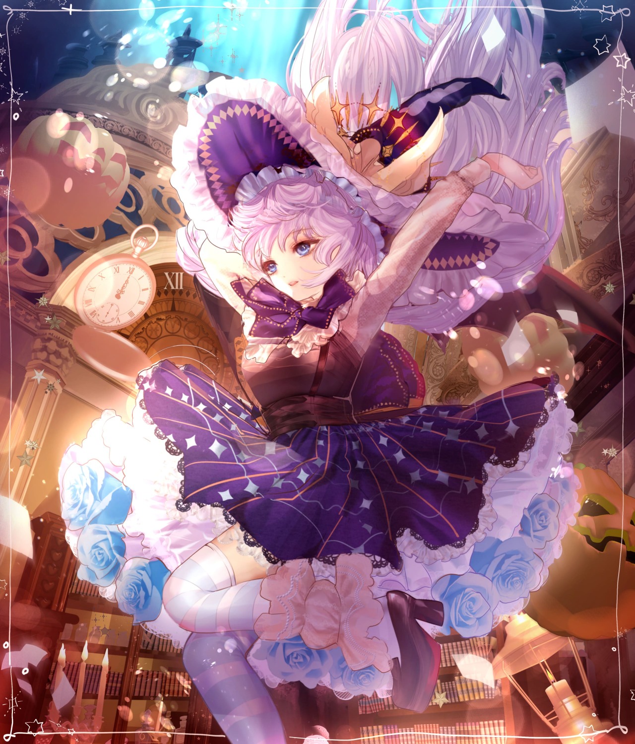 女の子 イラスト 創作 少女 絵 Halloween Witch In Wonderland 不思議の国のハロウィン魔女