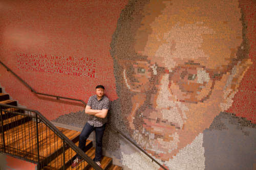 Erik den Breejen:  Ahmet Ertegun, 2014.  20 x 23 foot mural commissioned by Atlantic Records for the