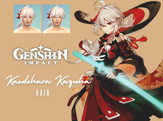 Kadehara Kazuha hair from genshin impact by genshinsims 