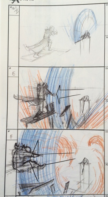 bryankonietzko: Original storyboards I drew of Zuko vs. Aang for the Avatar pilot in early 2003.